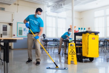 Commercial cleaning company providing janitorial services for schools